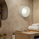 Japanese White Round 1 Light Wall Sconce 3 Sizes
