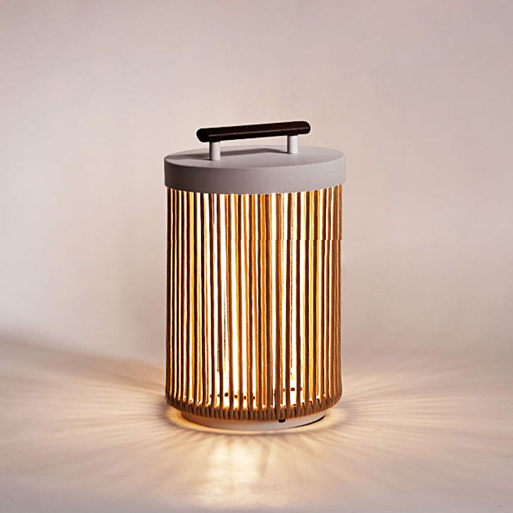 Handmade Rattan Solar Outdoor Lantern Ha090543