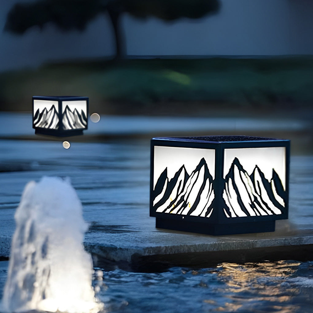 Mountain Scenery Solar Fence Post Lights Ha080149