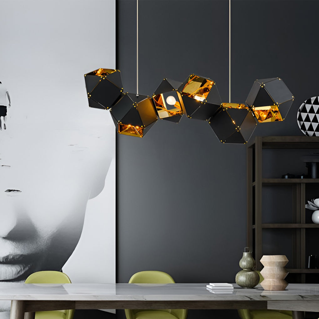 6 Heads Geometric Creative Polygonal Postmodern Pendant Light