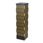 Modern Black LED Bollard Light with Grid Design for Pathways and Gardens