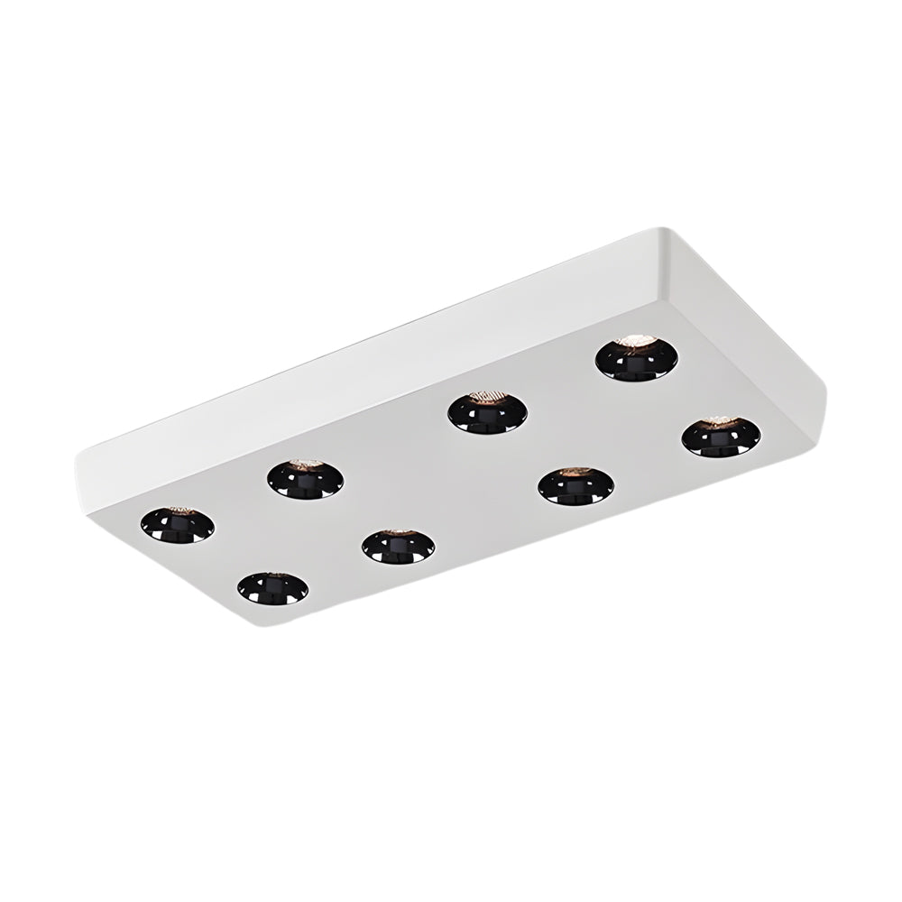 Peg Rectangular 6 8 Light White Led Flush Mount Light