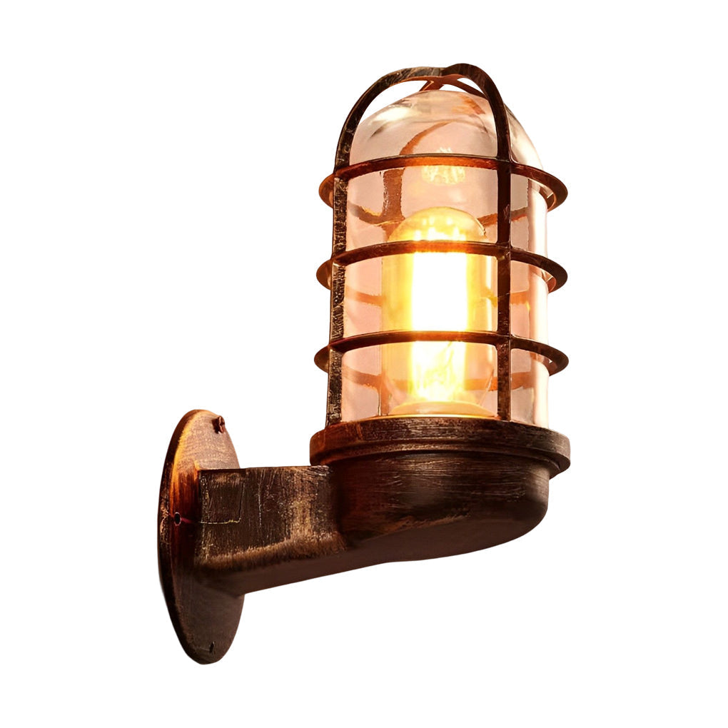 Retro Cage Shape Outdoor Wall Lamp Ha077313