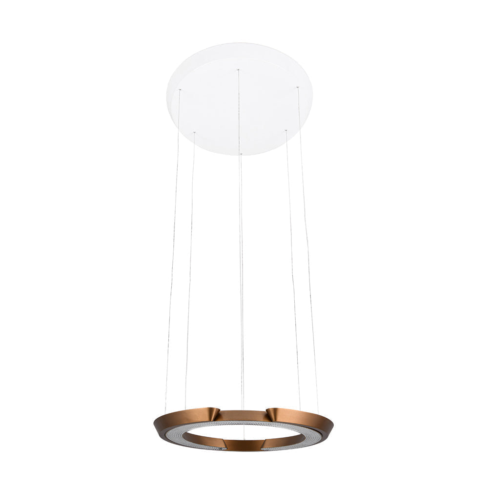 Modern Led Ring Shaped Pendant Light With Acrylic Shades For Living Room