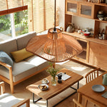 1 Light Double Layer Hemp Rope Weaving Umbrella Pendant Light Kitchen Pendant Ceiling Lighting