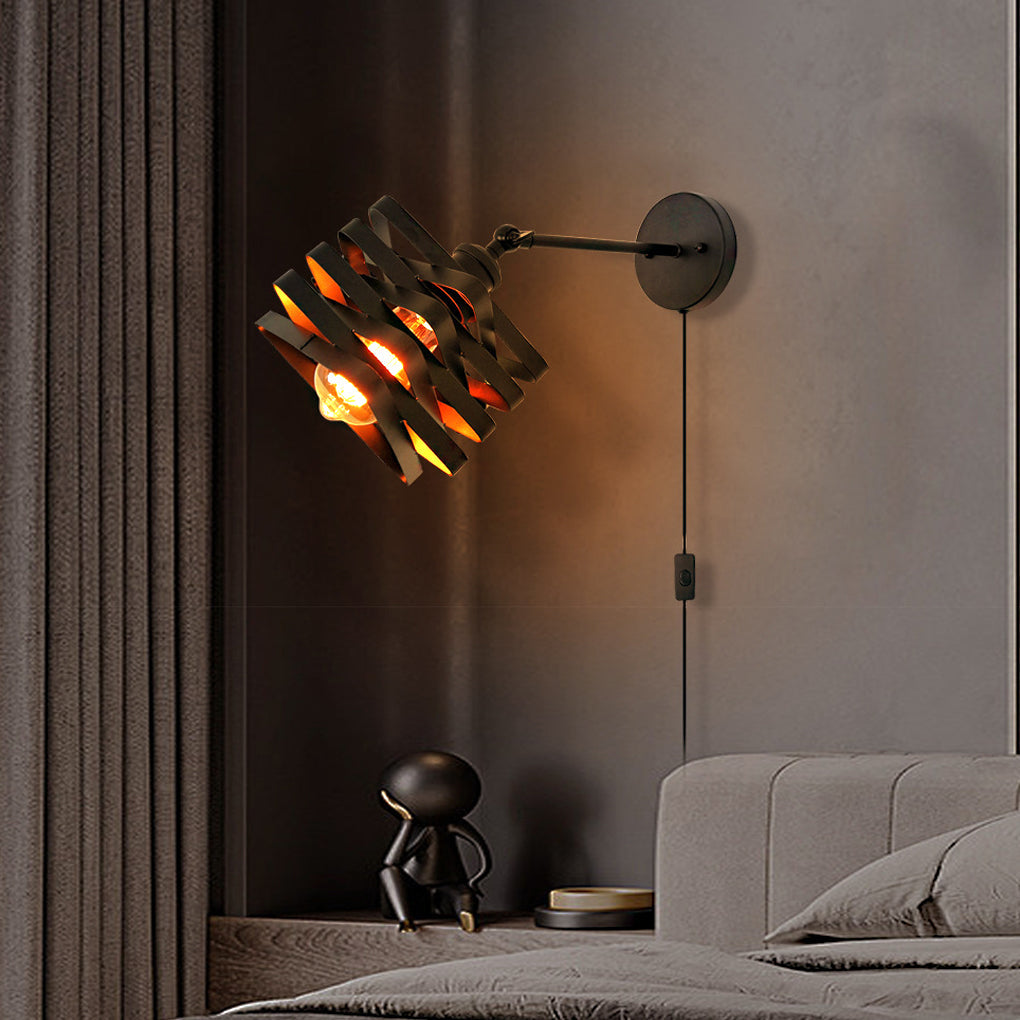 Black Swing Arm Wall Sconces With Plug Ha079888