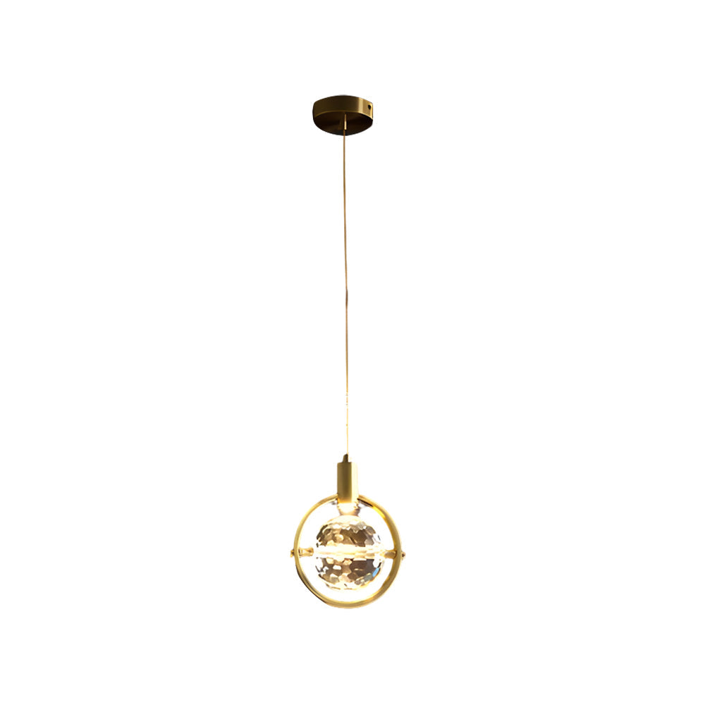 Round Semicircle Crystal Ball Ins Led Creative Modern Hanging Lights Fixture