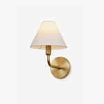 Clara Brass Wall Sconce – Elegant Fabric Shade for Bedroom & Living Room