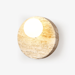 Sorella Travertine Wall Sconce with Opal Glass Globe