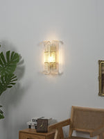 Brasher Wall Sconce in Champagne Glass and Gold Metal