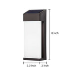 Solar LED Wall Sconce Set of Two in Black with Glass Shade for Modern Outdoor Spaces