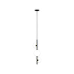 Italian Minimalist 3-Light Linear Pendant in Glass and Iron