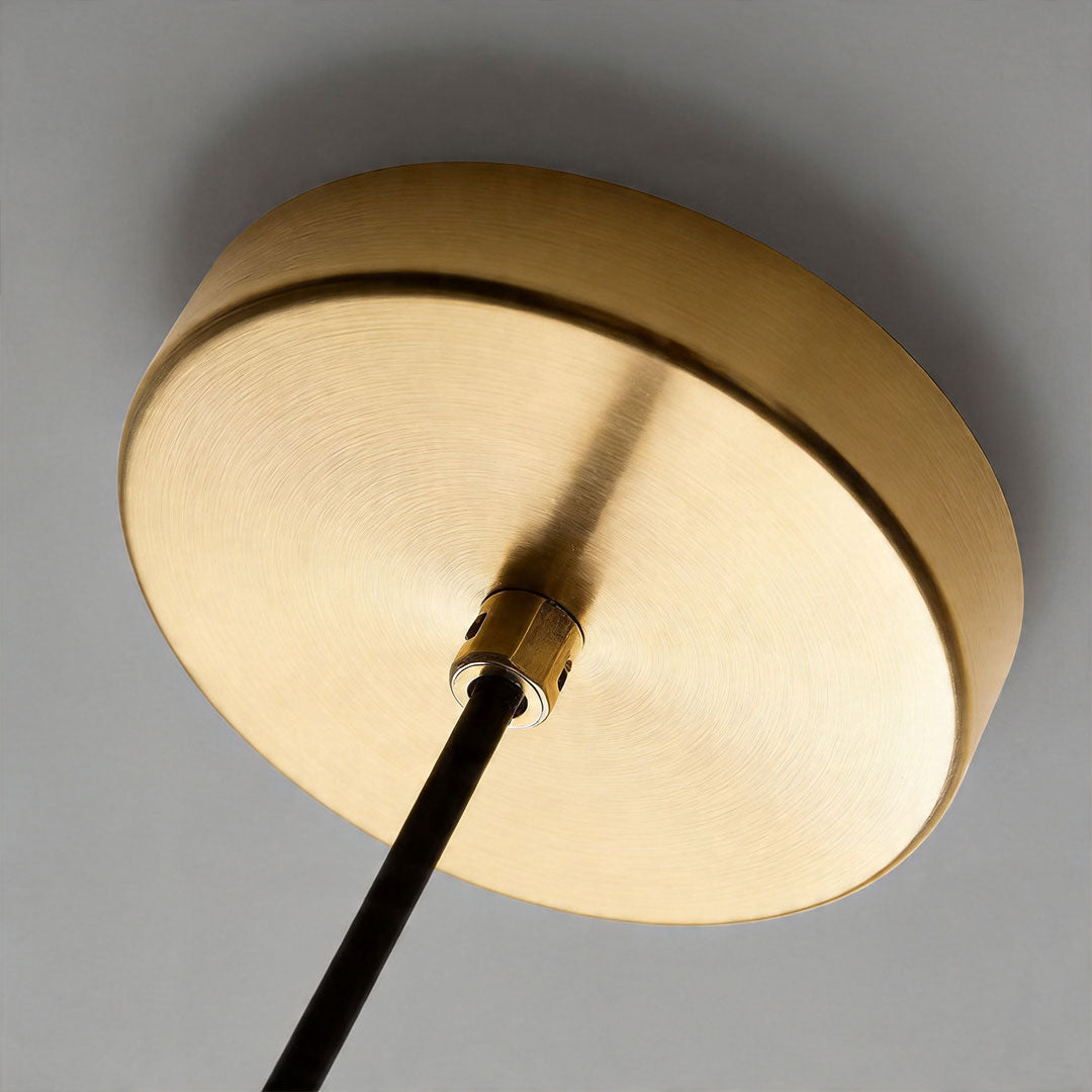 Italian Minimalist 3-Light Linear Pendant in Glass and Iron
