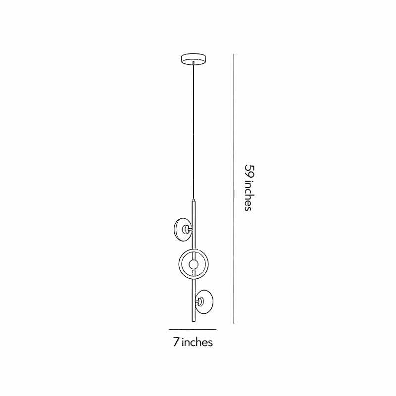 Italian Minimalist 3-Light Linear Pendant in Glass and Iron
