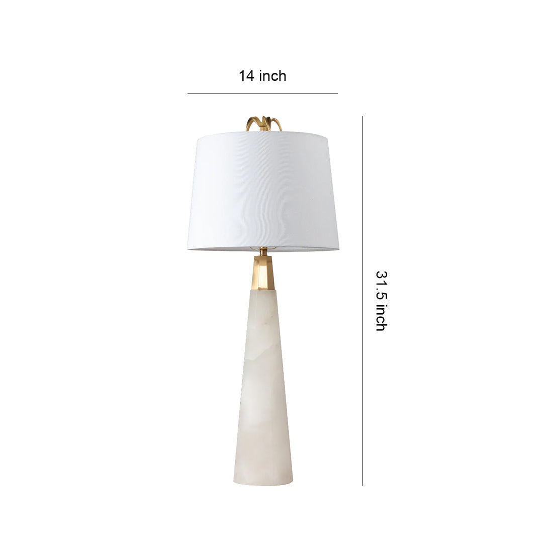 Nordic White Marble Table Lamp with Cloud Stone Shade