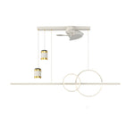Modern Chandelier with Integrated Ceiling Fan and Star Projection