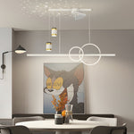 Modern Chandelier with Integrated Ceiling Fan and Star Projection