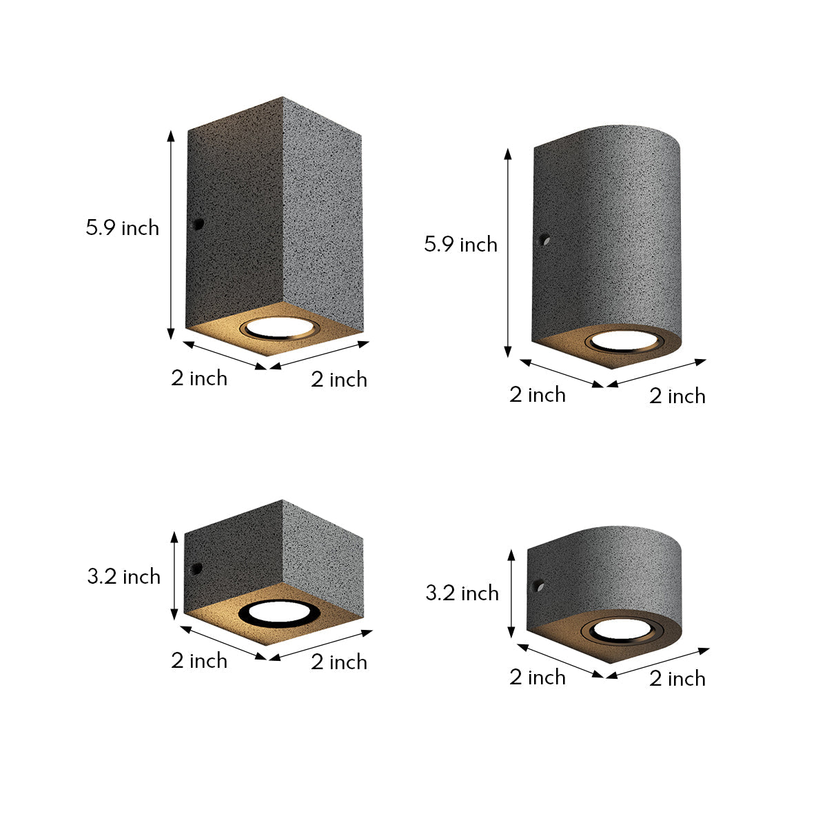 Terrazzo Outdoor Up and Down Wall Light in Black or White
