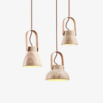 Aveline Travertine Pendant Light – Natural Stone Sculptural Lantern