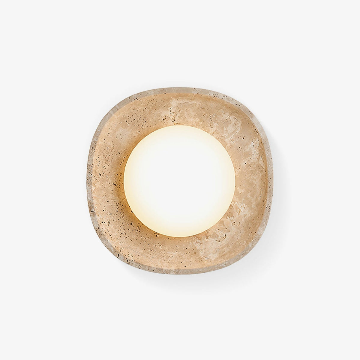 Lunara Fossil Travertine Wall Sconce with Opal Glass Globe