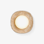 Lunara Fossil Travertine Wall Sconce with Opal Glass Globe