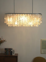 Liora Shell Linear Chandelier – Natural Shell Pendant Light for Dining & Living Rooms