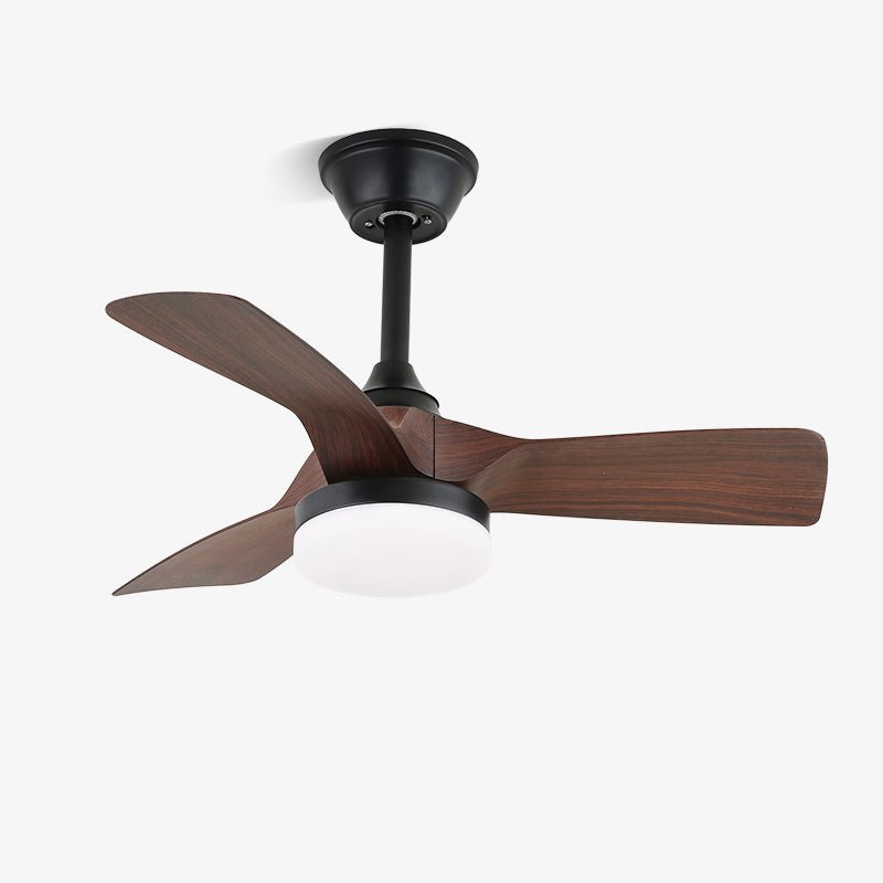 Silven Curve Ceiling Fan Light with LED – Modern Walnut Fan for Living Spaces