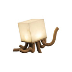 Octavia Sculptural Alabaster Table Lamp with Wooden Base