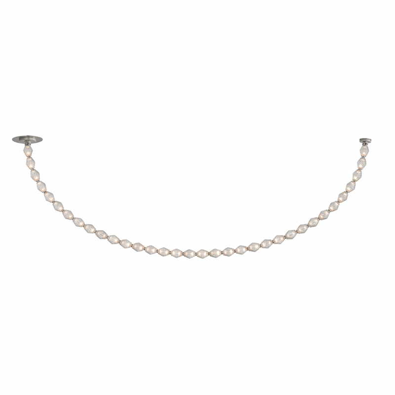 Riviere Glass Chain Chandelier – Modern Linear LED Pendant Light