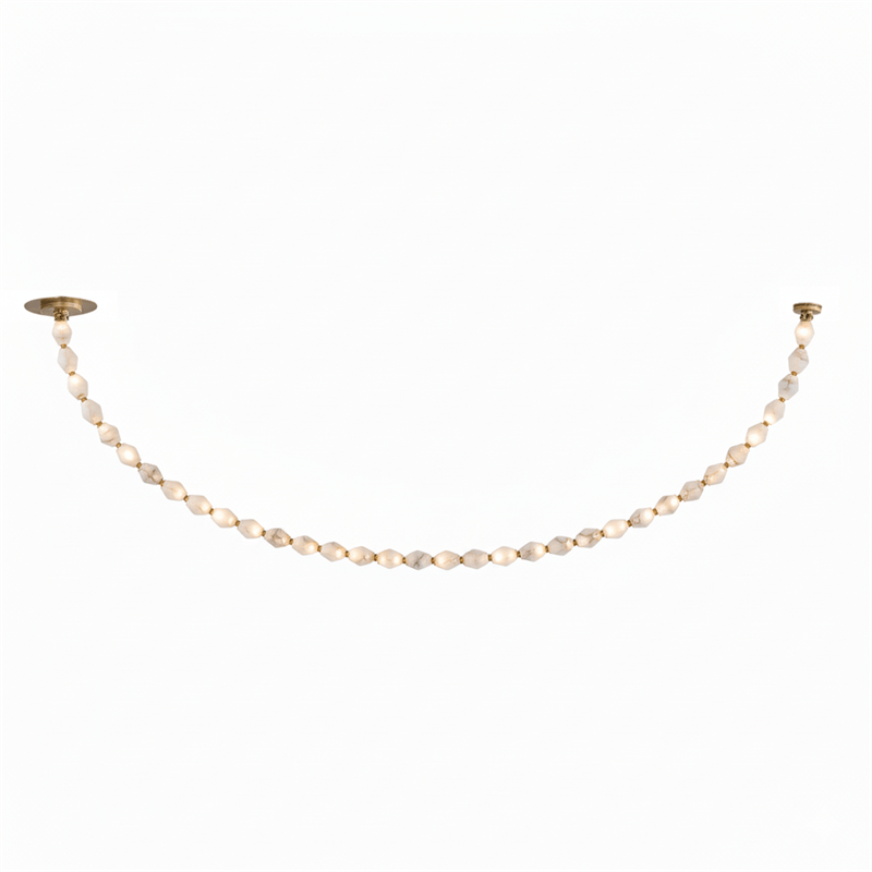 Riviere Glass Chain Chandelier – Modern Linear LED Pendant Light