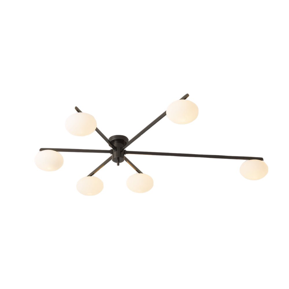 Jasper Modern Semi Flush Ceiling Light in Black or Copper, 3-6 Lights
