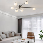 Jasper Modern Semi Flush Ceiling Light in Black or Copper, 3-6 Lights