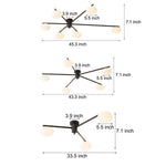 Jasper Modern Semi Flush Ceiling Light in Black or Copper, 3-6 Lights