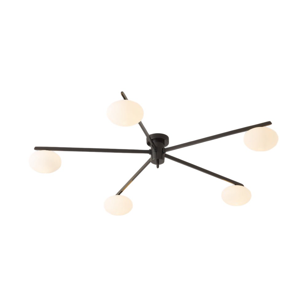 Jasper Modern Semi Flush Ceiling Light in Black or Copper, 3-6 Lights