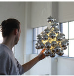 Cumulus Cascade Chandelier — Modern Glass Sphere Pendant Light