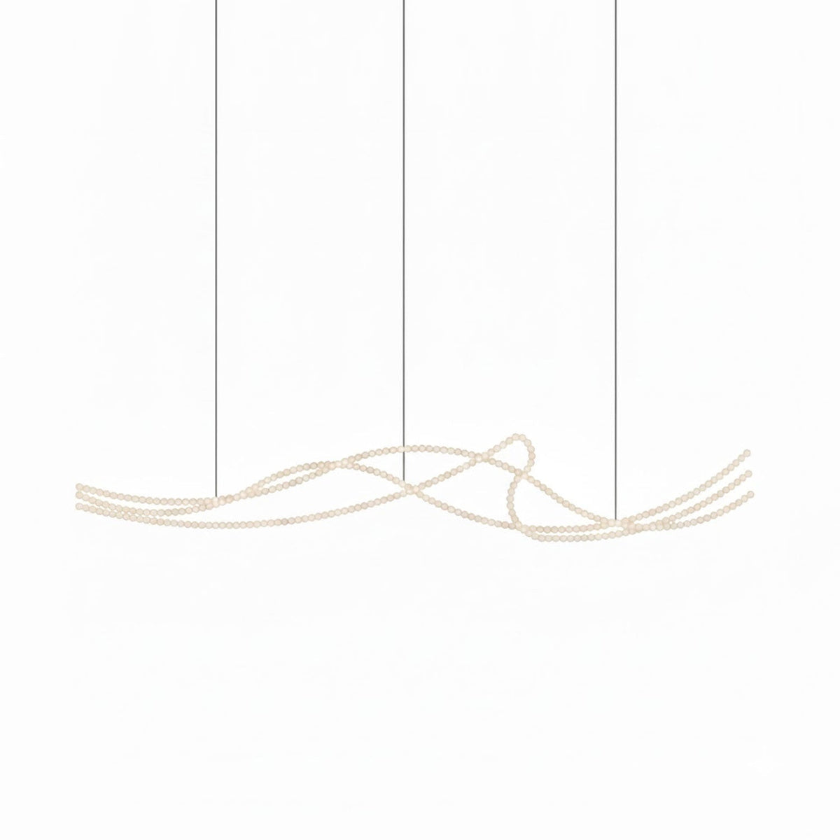 Pearl Necklace Acrylic Ball Chandelier, Modern Gold LED Pendant Light