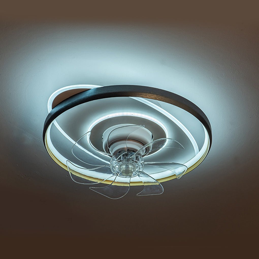 360 Rotatable Led Three Color Light Stepless Dimming Ceiling Fan Lamp With Remote Control