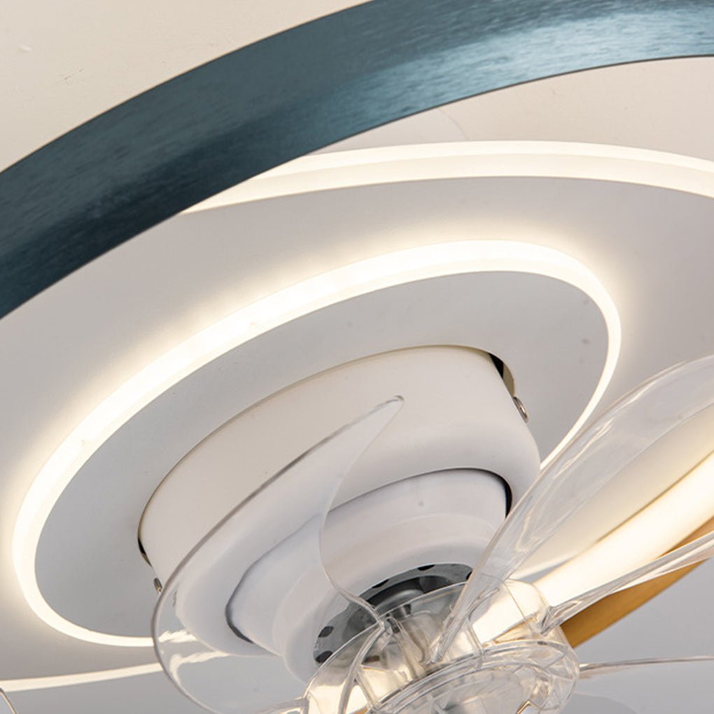 360 Rotatable Led Three Color Light Stepless Dimming Ceiling Fan Lamp With Remote Control