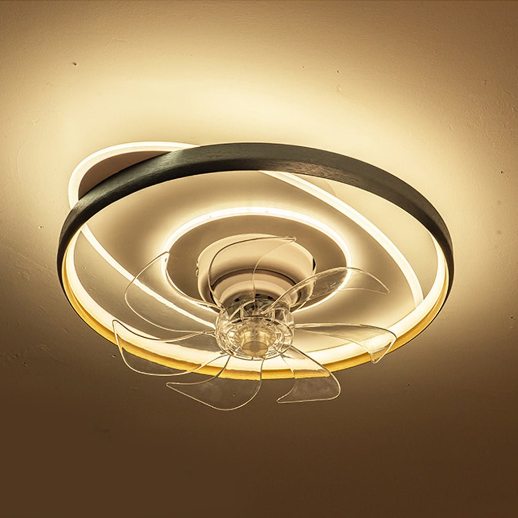 360 Rotatable Led Three Color Light Stepless Dimming Ceiling Fan Lamp With Remote Control