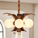 Thalina Grove Chandelier – Modern Fabric-Wrapped Ceiling Light for Dining and Living Rooms