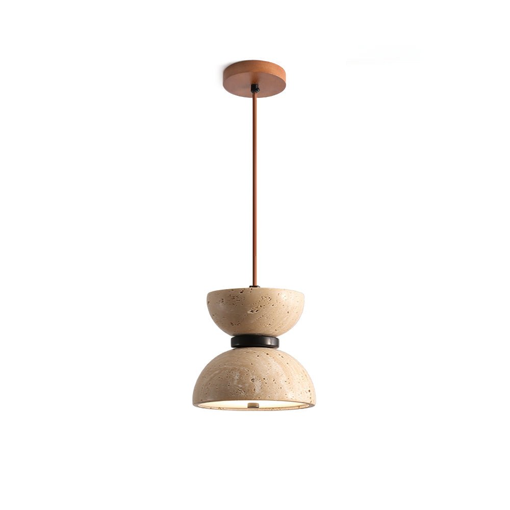 Vireo Travertine Pendant Light – Sculptural Stone LED Hanging Lamp for Modern Interiors