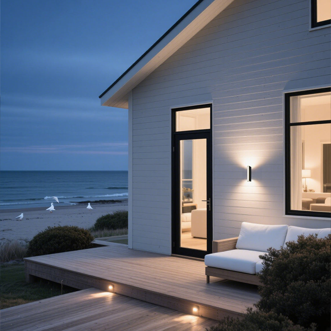 Modern Black Outdoor Wall Sconce with Integrated LED Lighting