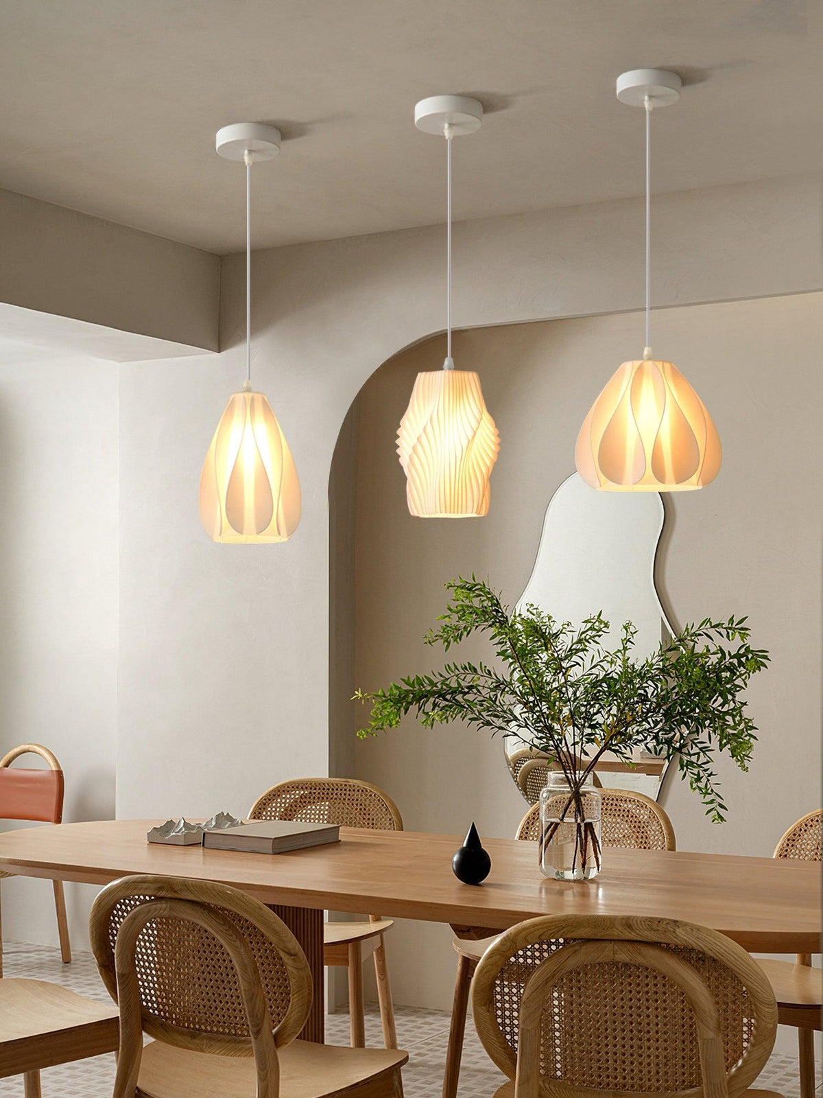 Sculptural 3D Printed Acrylic Pendant Light for Modern Interiors