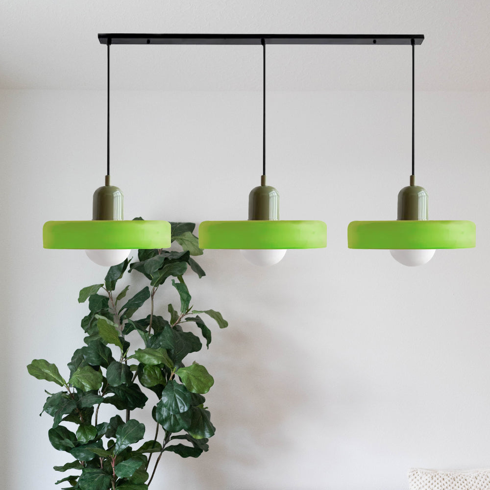 Three Head Bauhaus Style Minimalist Glass Pendant Light