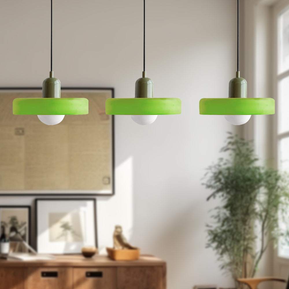 Three Head Bauhaus Style Minimalist Glass Pendant Light