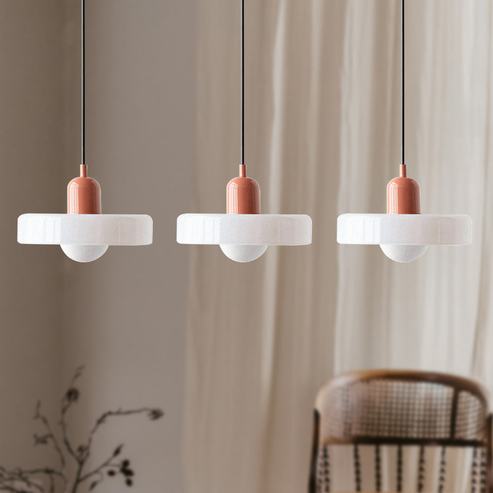 Three Head Bauhaus Style Minimalist Glass Pendant Light