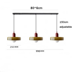 Three Head Bauhaus Style Minimalist Glass Pendant Light