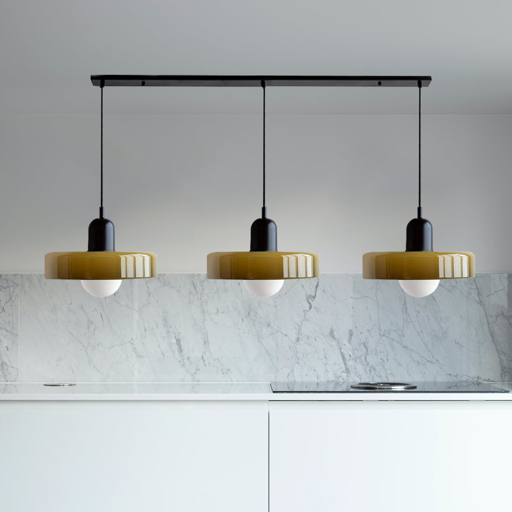 Three Head Bauhaus Style Minimalist Glass Pendant Light