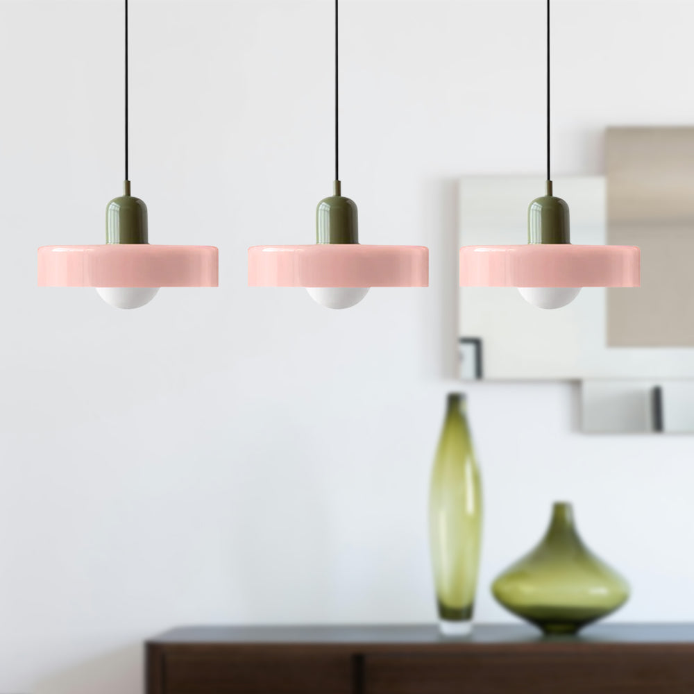 Three Head Bauhaus Style Minimalist Glass Pendant Light