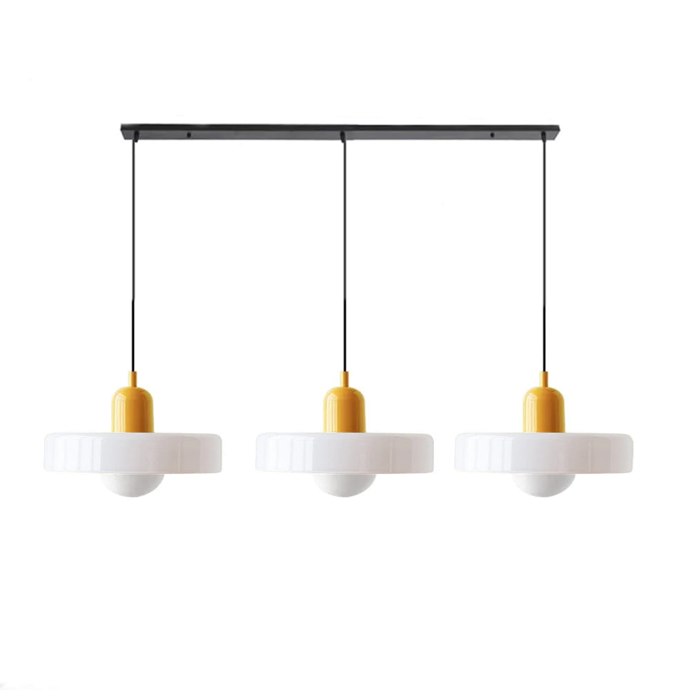 Three Head Bauhaus Style Minimalist Glass Pendant Light